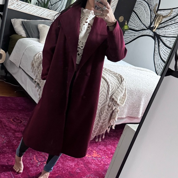 Jackets & Blazers - Elegant Burgundy Coat